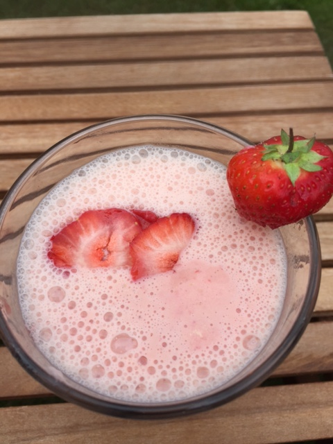 Strawberry Milkshake- view from above