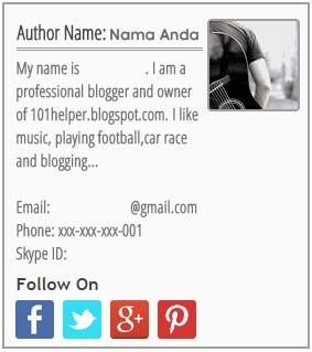 Cara Membuat Widget About Author ( tentang Penulis ) Blogger