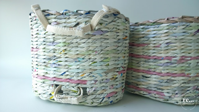 papierowa wiklina, koszyk, handmade, recykling, wicker paper, basket