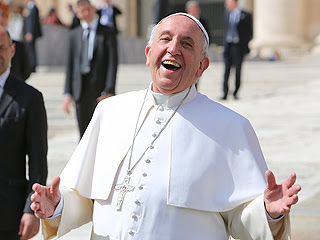 Pope Francis laughing