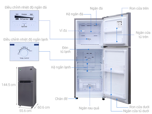 Tủ lạnh Samsung Inverter 208 lít RT19M300BGS/SV 