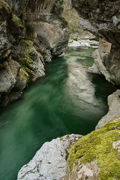 Green water under the bridge