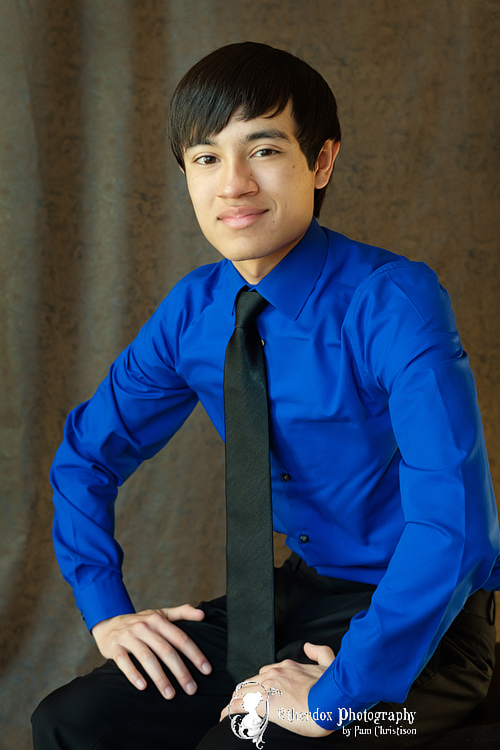 Professional portrait of a handsome high school senior studio Albuquerque