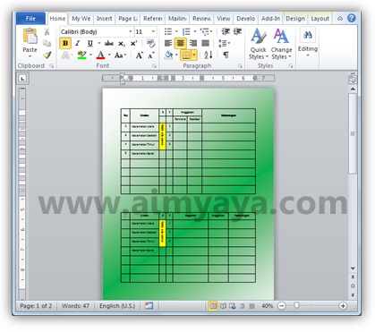 Untuk memperindah tampilan dokumen di microsoft word sanggup kita tambahkan latar belakang  Cara Menambahkan dan Print Background Halaman Dokumen Ms Word 2010