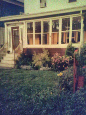 Old picture of the front stoop probably from the 1980s