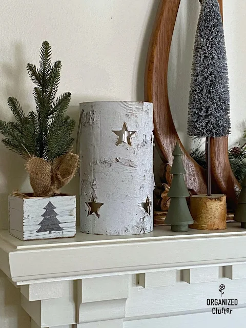 A Stenciled Burlap Tree Tote And The Christmas Trees Mantel