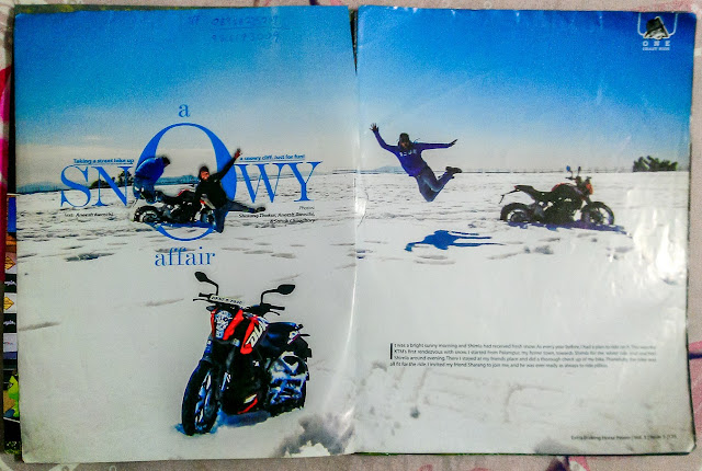 This year, during May, we published a story on Snow Biking by Aneesh Airborne Awasthi and the same story is published by xBHP in their last month edition. This Photo Journey shares some of the scanned copies from xBHP Magazine along with some interesting details about the journey & the way it went into printing ! If you haven't checked the original story, I would recommend to go through the following link and then proceed further - http://phototravelings.blogspot.com/2013/05/enroute-moonland-snow-biking-in-india.htmCheck out more about Aneesh Airborne Awasthi @ http://bit.ly/1ekZzcmAneesh's Photo Stories have been viral for quite some time and one day it reached xBHP office. Aneesh was asked to send them a write-up along with photographs from Snow Climb in Shimla. It was one of him recent venture. The most exciting venture on snow had happened in 2011.  But unfortunately we didn't have good quality photographs from that adventureRecently Aneesh was here in Delhi a Motorsport event happening at F1 track. We met and he showed this magazine and we were really happy to see him on one of the most popular Motorsports magazine of India. It's a five page article which covered various photographs of Aneesh along with his friends from Shimla and a beautiful writeup. I couldn't read the whole article and will try to get a copy of xBHP soon to go through and share more details here !It's a proud moments for PHOTO JOURNEY Team !!!'Aneesh Awasthi' among Content Contributors of xBHP Magazine. Many Congratulations Aneesh and wish you the Best !!!