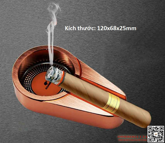 Gạt tàn xì gà 1 điếu chính hãng Cohiba HB044, giá rẻ Kich-thuoc-gat-tan-xi-ga-cohiba-hb004