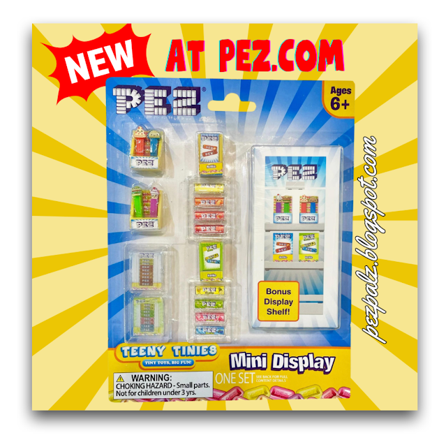 Mini PEZ Candy Blister PEZ Treats Dispenser toy replicas 1 display shelf