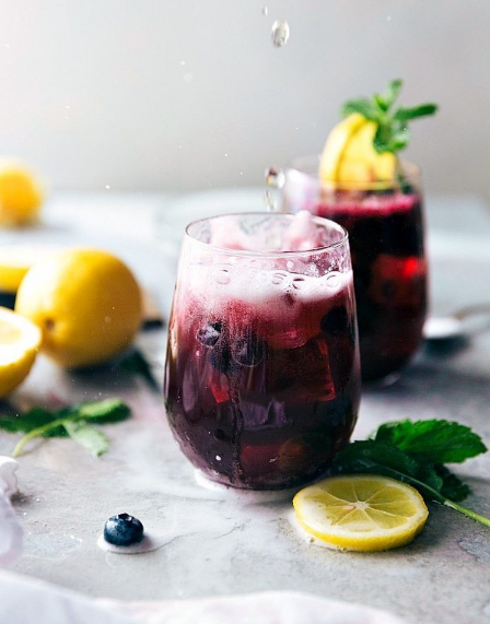 SPARKLING BLUEBERRY LEMONADE #drink #lemonade