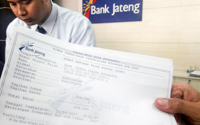 Cara Membayar Pajak Bumi dan Bangunan (PBB) Melalui Teller Bank Jateng