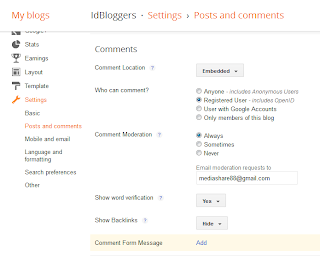 setting comments blog