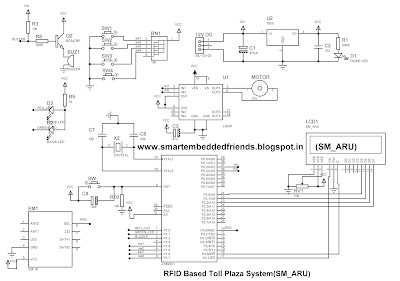 RFID Based Toll Plaza System using 8051 Based Micro controller Circuit Diagram