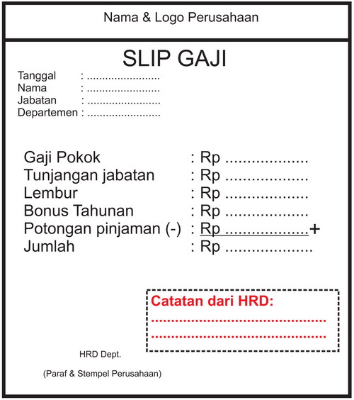 Contoh Slip Gaji  Article Directory