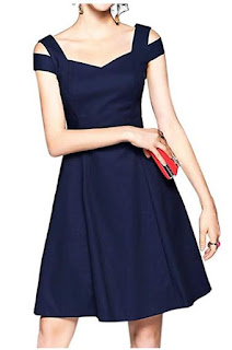 Women's Summer Cold Shouder A Line Dresses for Party Wedding