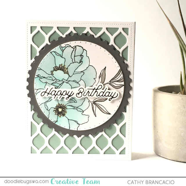 Concord & 9th Blended Petals and Spellbinders Postage Edge Circles