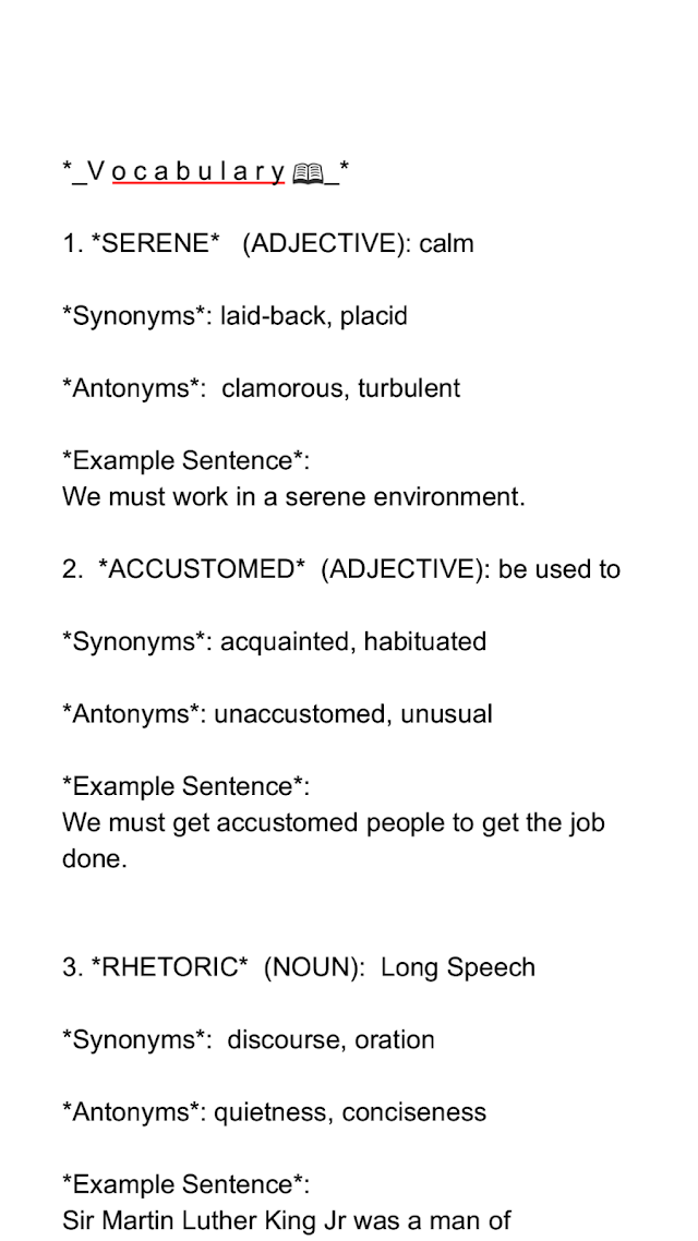 general English notes for competition exams no.3 | some important vocabulary notes