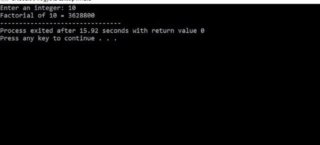 Find Factorial Using C program