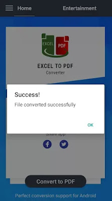 Convert Excel to PDF Success