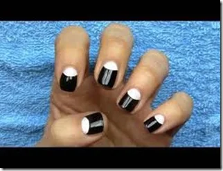 nails black unhas a blanco y negro