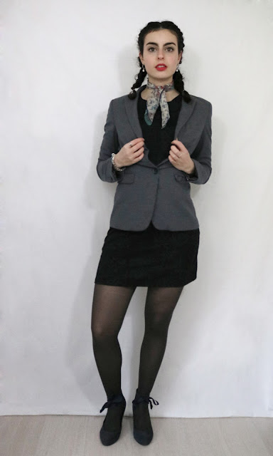 Robe grain de malice, blazer Benetton, chaussure Mimao