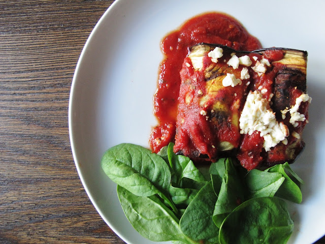 Turkey & Feta Meatball Eggplant Involtini