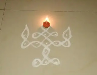 diya rangoli design with dots