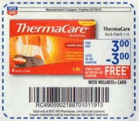 Free Thermacare Back Patch at Rite Aid (starts 1/13)