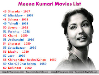 meena kumari total movies list 46 to 60