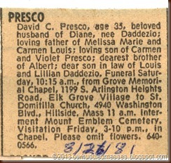 Presco David obit