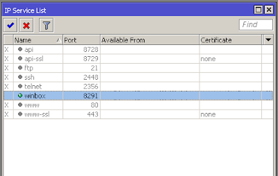 Cara mendisable port service pada router mikrotik