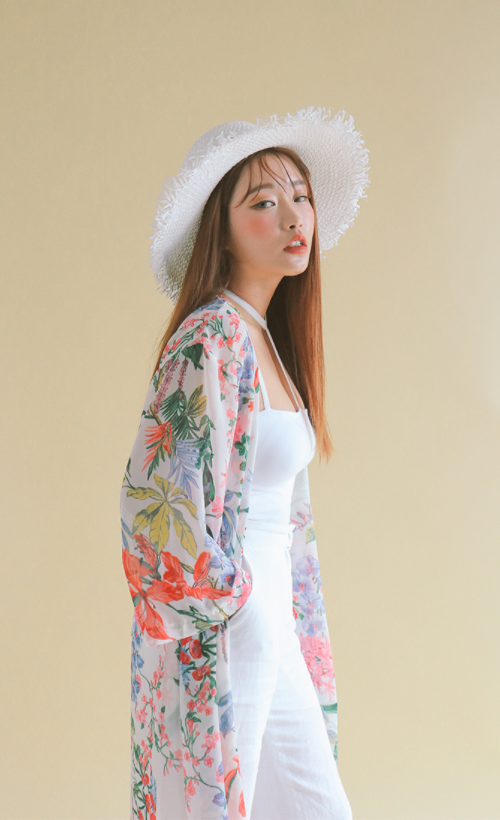 Long-Sleeve Floral Robe