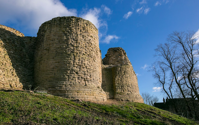 Part of the stone keep at Pontefract Castle