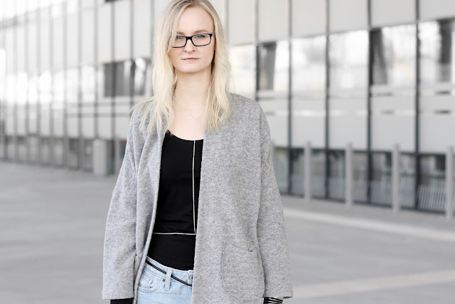 grey wide fit blazer