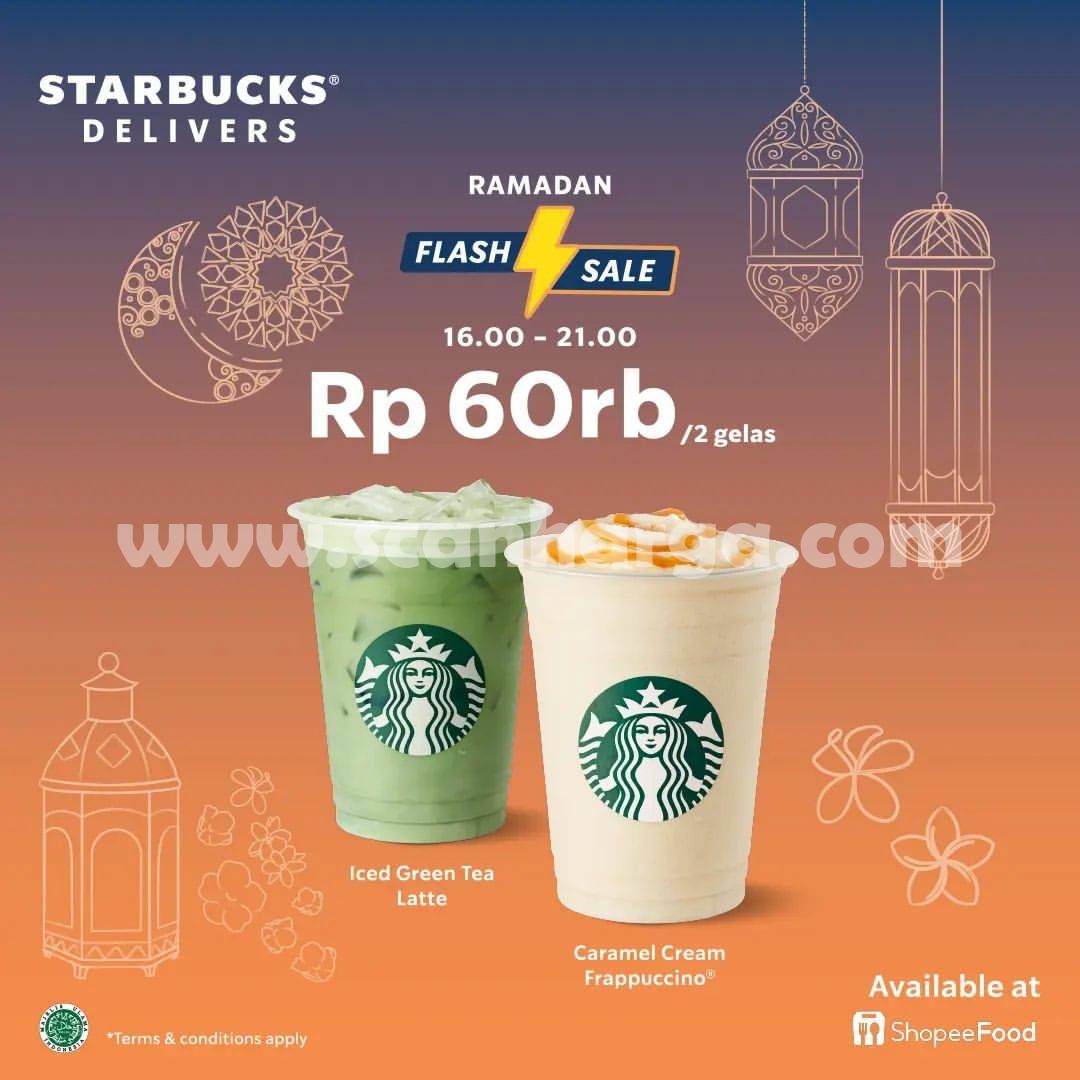 Promo STARBUCKS RAMADAN FLASH SALE - harga Spesial 2 Minuman cuma 60rb