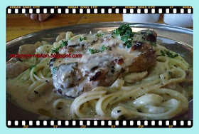 Spaghetti carbonara + ayam chicken chop