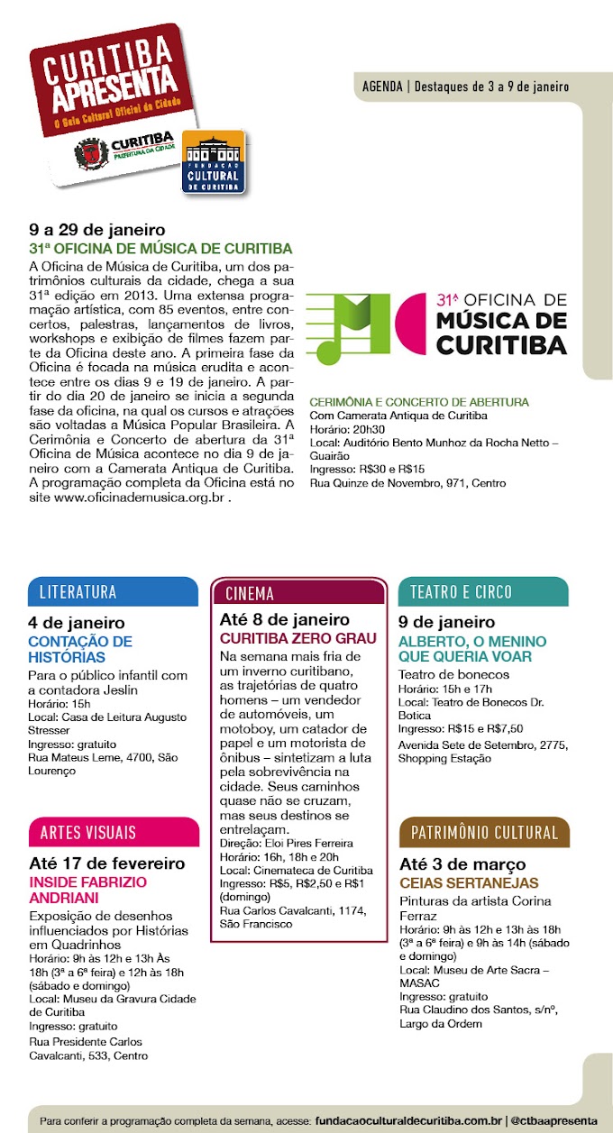 AGENDA CULTURAL DE CURITIBA