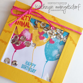 Stampin' Up! Balloon Builders Shaker Card, Birthday Card created by Kathryn Mangelsdorf