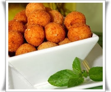 bolinho+de+arroz Bolinho de arroz com frango defumado e mozarela