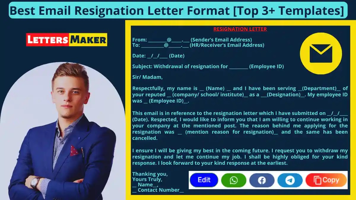 Best Email Resignation Letter Format [Top 3+ Templates]