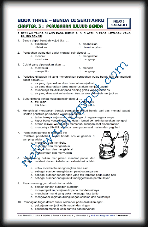 Contoh Soal Hots Sd Kelas 3 Tema 3 Subtema 2