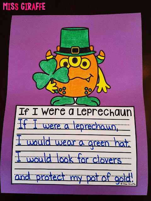 If I Were a Leprechaun writing prompt that makes the cutest no prep craft for a March bulletin board