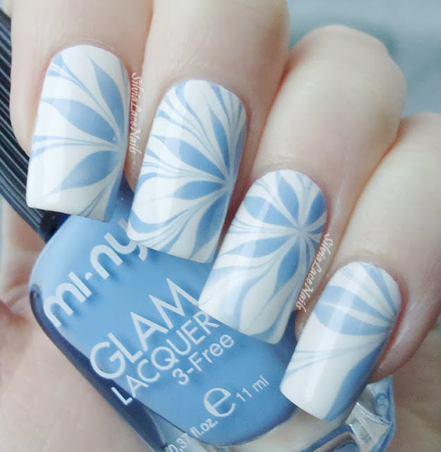 MI-NY Water marble snowflakes, winter flowers