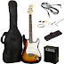 RockJam 6 ST Style Electric Guitar Super Pack with Amp