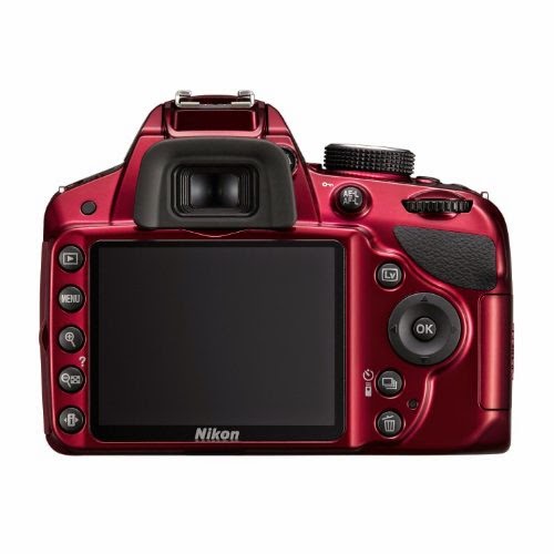 Nikon D3200 24.2 MP CMOS Digital SLR with 18-55mm f/3.5-5.6 AF-S DX VR NIKKOR Zoom Lens (Red)