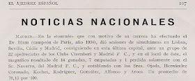 Artículo sobre el Torneo Internacional de Ajedrez del Madrid F.C. 1936 en Ajedrez Español