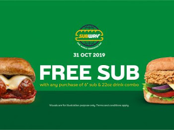 31 Oct 2019 Free Subway Sempena Sandwich Day!!