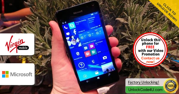 Factory Unlock Code Microsoft Lumia 650 from Virgin Australia