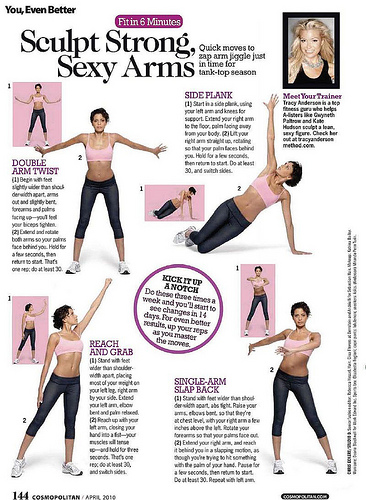 Trainer Tracy Anderson Workout sheets