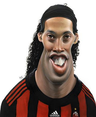 caricaturas de futbolistas ronaldinho gordo en caricatura